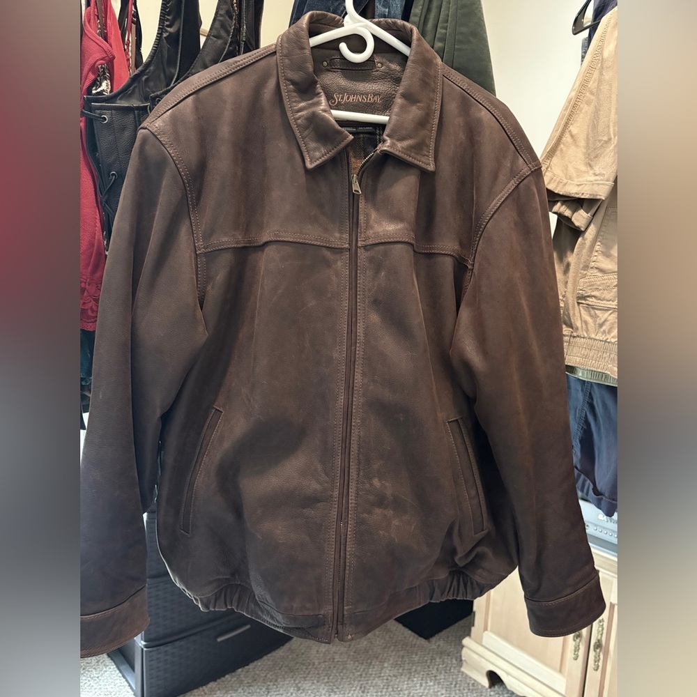 Brown Leather Jacket, St John’s Bay